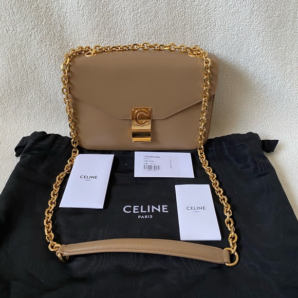 Celine Medium Classique Box Bag Flap Bag - C Clasp - Light Camel - Authentic - Picture 1 of 16